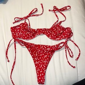 Floral red bikini